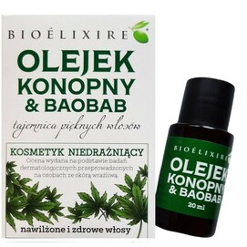 Bioelixire Olejek Konopny i Baobab Średnio i Wysokoporowate Włosy 20ml